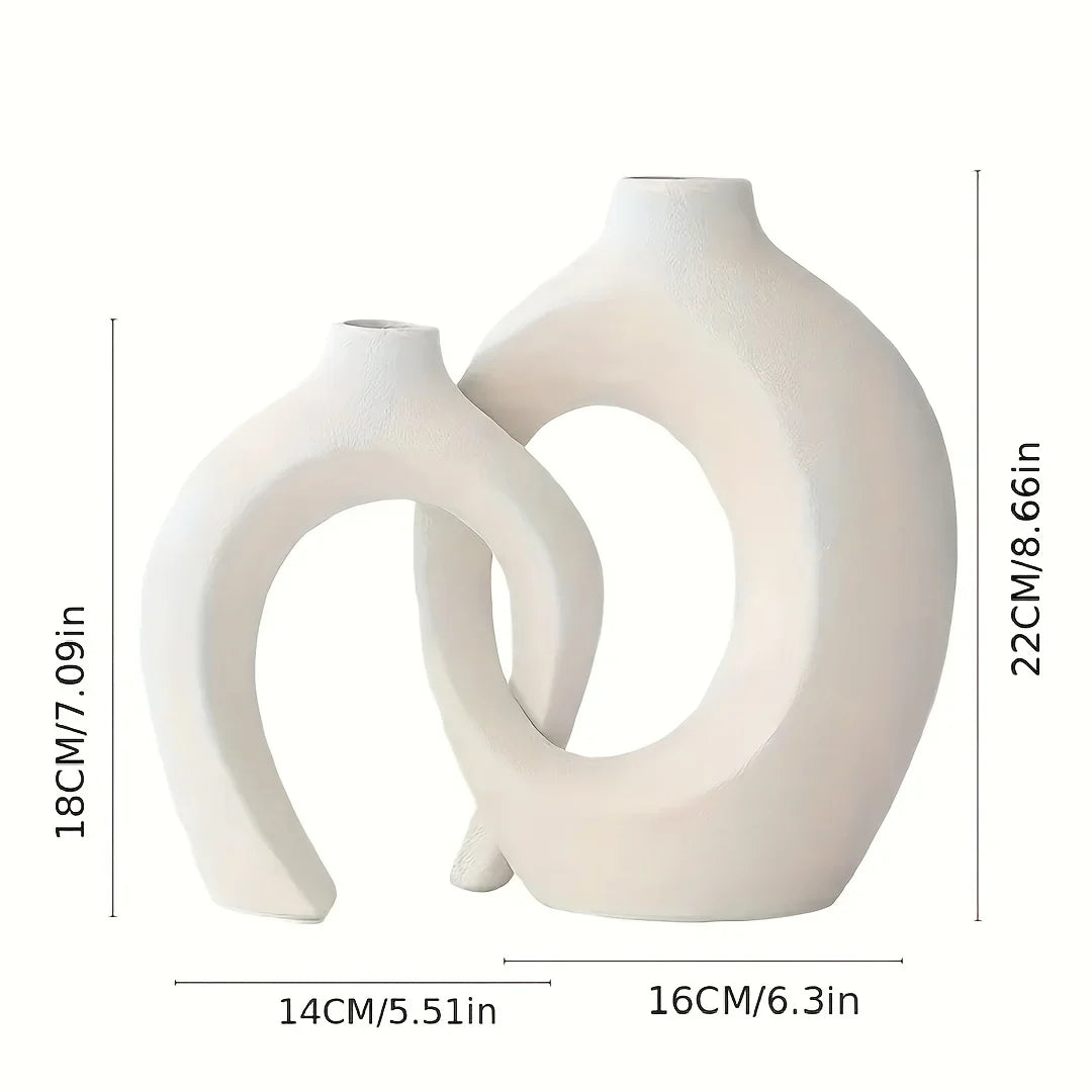 NNEOBA Hollow Ceramic Vase Set for Modern Decor