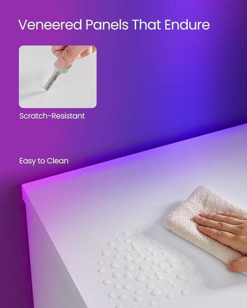 TV Stand with LED Lights for Tvs up to 70 Inch, Entertainment Center