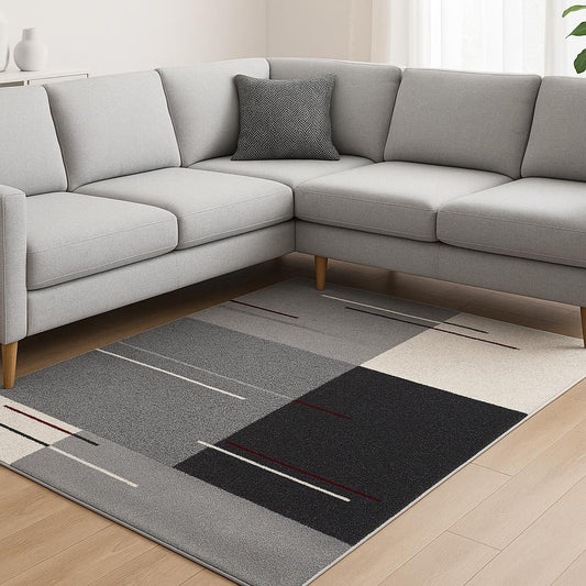 8' X 11' Gray Modern Geometric Area Rug