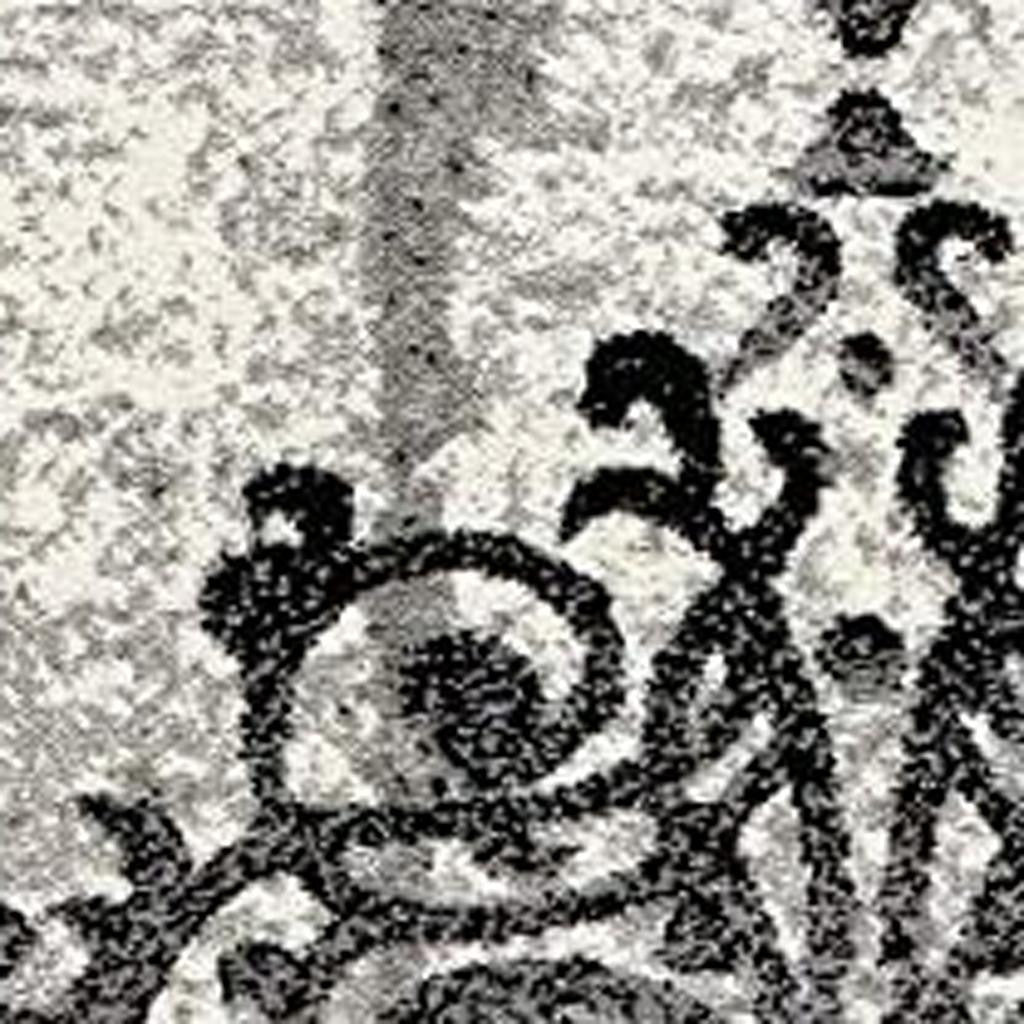 8' X 10' Gray Damask Dhurrie Area Rug