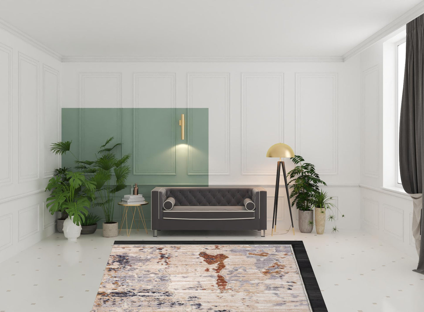 8' X 10' Beige Abstract Area Rug