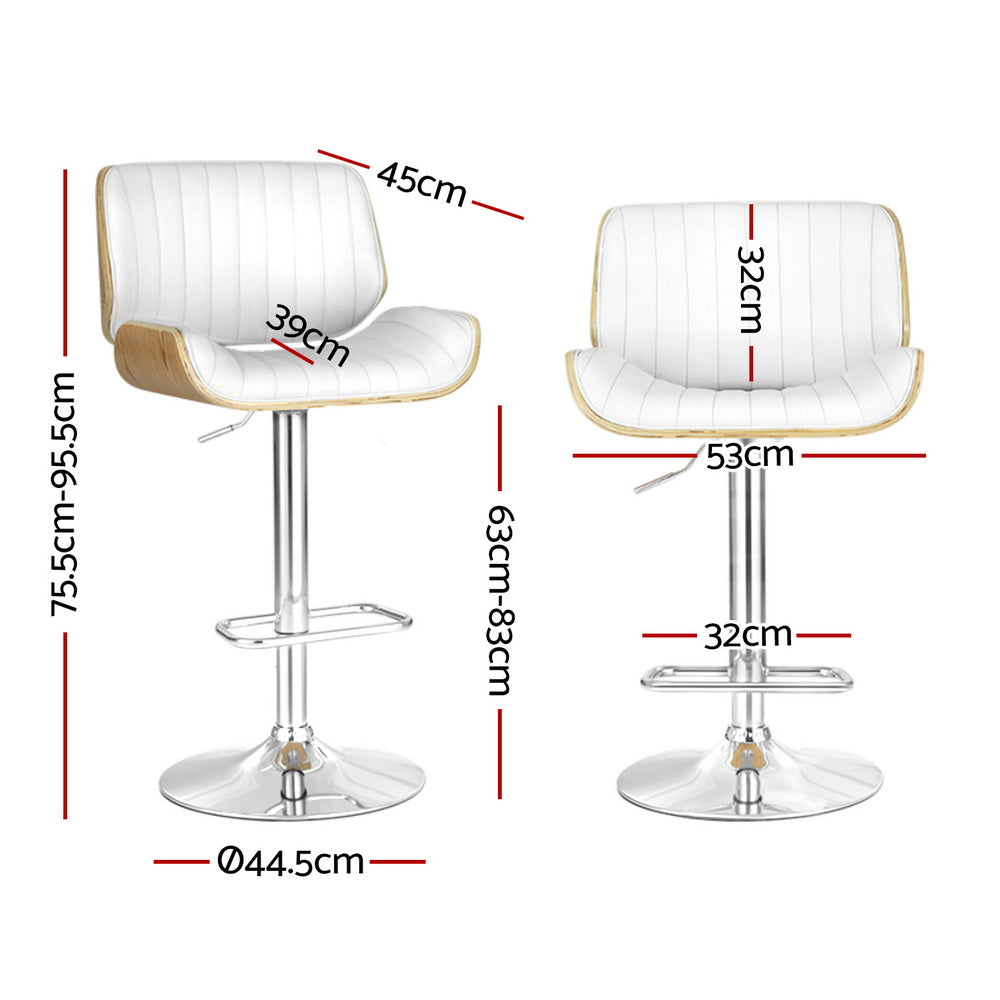 NNEDSZ Artiss 4x Bar Stools Adjustable Leather Chairs