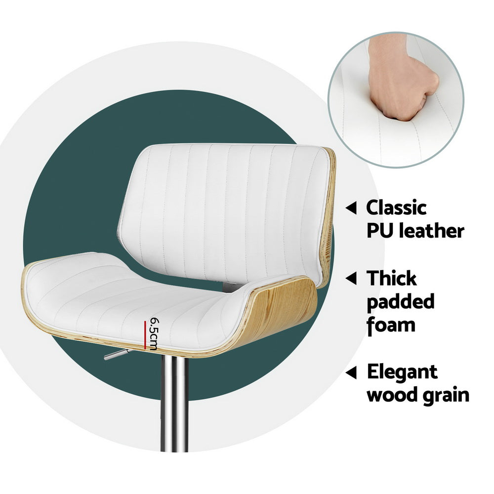 NNEDSZ Artiss 4x Bar Stools Adjustable Leather Chairs