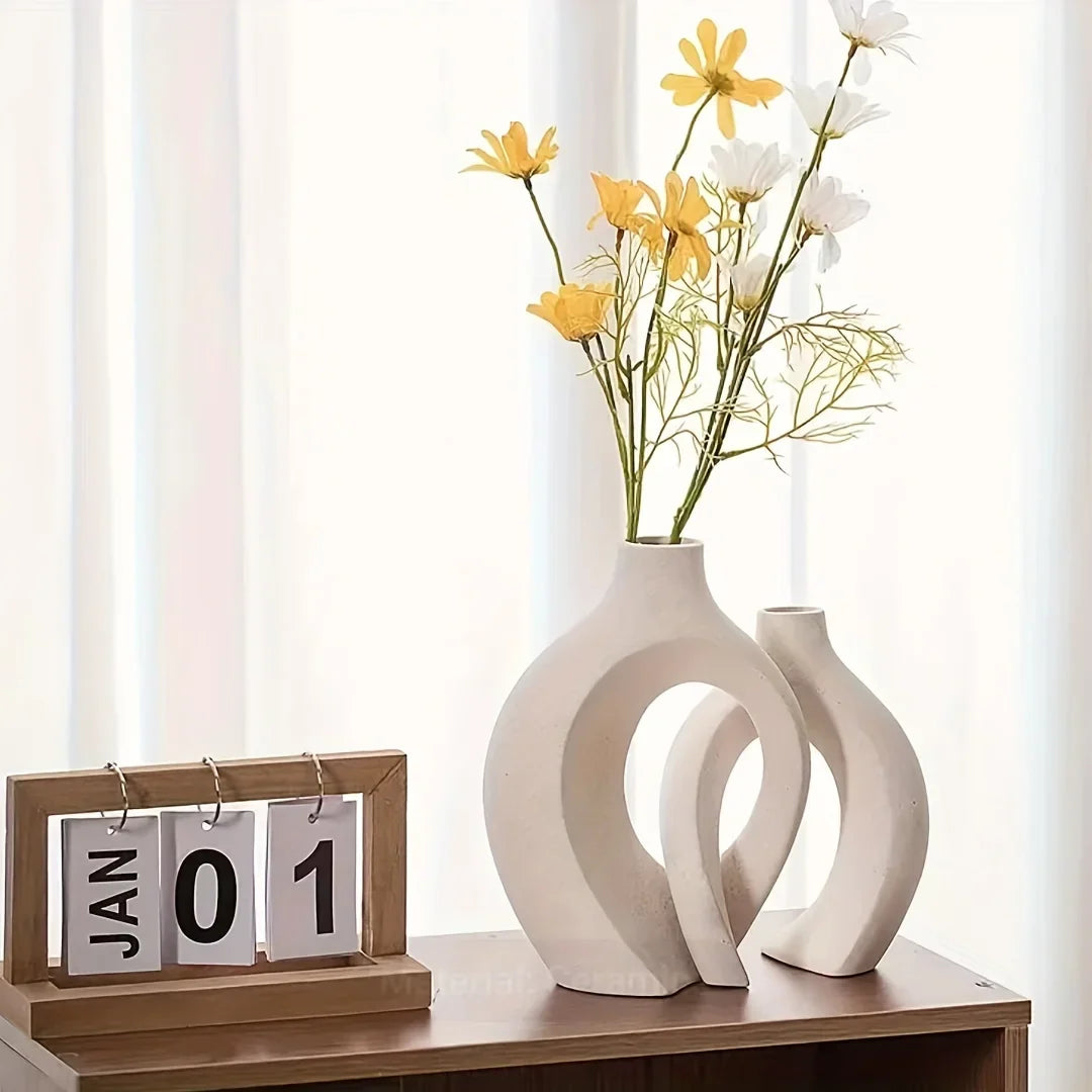 NNEOBA Hollow Ceramic Vase Set for Modern Decor